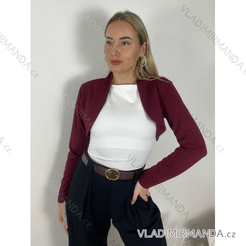 Bolerko dlhý rukáv dámsky (S / M / L ONE SIZE) TALIANSKÁ MÓDA IM7261111/DU S/M/L vínová