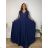 Šaty dlouhé elegantné spoločenské, dlouhý rukáv dámske nadrozměr (4XL-6XL) TALIANSKA MÓDA FMPCH269391/DR 6XL tmavo modrá