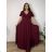 Šaty elegantné spoločenské, dlouhé dámske nadrozměr (XL-3XL) TALIANSKA MÓDA FMPCH265006/DR 3XL vínová