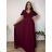 Šaty elegantné spoločenské, dlouhé dámske nadrozměr (XL-3XL) TALIANSKA MÓDA FMPCH265006/DR 3XL vínová