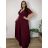 Šaty elegantné spoločenské, dlouhé dámske nadrozměr (XL-3XL) TALIANSKA MÓDA FMPCH265006/DR 3XL vínová