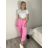 Tepláky/Kalhoty elegantné oversize dlhé dámske (S/M/L ONE SIZE) TALIANSKA MÓDA IMD26003/DUR vínová S/M/L