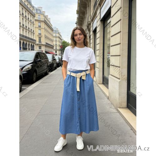 Sukňa riflová dámska nadrozmer (44/46/48 ONE SIZE) TALIANSKA MÓDA IM426082