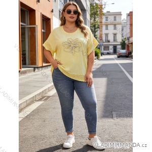 Tričko krátky rukáv dámske nadrozmer (54/56/58 ONE SIZE) TALIANSKA MÓDA IM426086