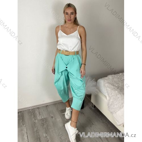 Nohavice elegantné s opaskom dámske (S/M/L ONE SIZE) TALIANSKA MÓDA IMSM26012