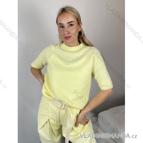 Sveter úpletový krátký rukáv dámsky (S/M/L ONE SIZE) TALIANSKA MÓDA IMSM2625086