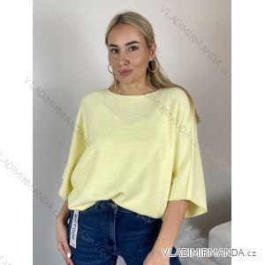 Sveter tenký krátky rukáv dámsky (S/M/L ONE SIZE) TALIANSKA MÓDA IM4261121/DR