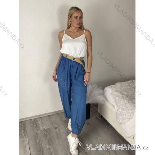 Nohavice volnočasové s opaskom dámske INNA (S/M/L ONE SIZE) TALIANSKA MÓDA IMSM261124