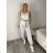 Nohavice volnočasové s opaskom dámske INNA (S/M/L ONE SIZE) TALIANSKA MÓDA IMSM261124/DR S/M/L biela