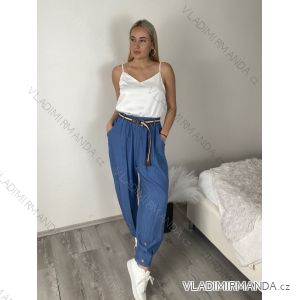 Nohavice volnočasové s opaskom dámske ANNA (S/M/L ONE SIZE) TALIANSKA MÓDA IMSM261125/DR
