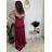 Šaty elegantní společenské na ramienka dámske (S/M ONE SIZE) TALIANSKA MÓDA FMPCH26M-5050/DUR S vínová