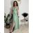 Šaty elegantné dlouhé bez rukávu rukávu dámske SARA (M/L/XL ONE SIZE) TALIANSKA MóDA IM4251146/DUR zelená lipová M/L/XL