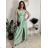 Šaty elegantné dlouhé bez rukávu rukávu dámske SARA (M/L/XL ONE SIZE) TALIANSKA MóDA IM4251146/DUR zelená lipová M/L/XL