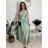 Šaty elegantné dlouhé bez rukávu rukávu dámske SARA (M/L/XL ONE SIZE) TALIANSKA MóDA IM4251146/DUR zelená lipová M/L/XL