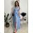 Šaty elegantné dlouhé bez rukávu rukávu dámske SARA (M/L/XL ONE SIZE) TALIANSKA MóDA IM4251146/DUR zelená lipová M/L/XL