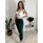 Nohavice elegantné dámske (S/M/L ONE SIZE) TALIANSKA MÓDA IM426030/DUR smaragdová S/M/L
