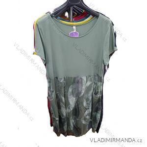 Šaty krátke letné s vreckami krátky rukáv dámske nadrozmer (42/44/46 ONE SIZE) TALIANSKA MÓDA IMSM26088