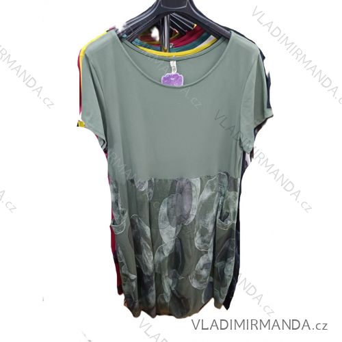 Šaty krátke letné s vreckami krátky rukáv dámske nadrozmer (42/44/46 ONE SIZE) TALIANSKA MÓDA IMSM26088