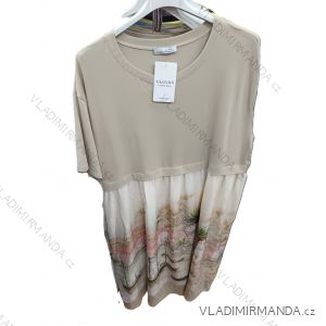 Šaty voľnočasové letné krátky rukáv dámske nadrozmer (42/44/46 ONE SIZE) TALIANSKA MÓDA IMSM26091