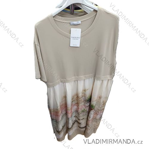 Šaty voľnočasové letné krátky rukáv dámske nadrozmer (42/44/46 ONE SIZE) TALIANSKA MÓDA IMSM26091