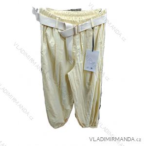 Nohavice šusťákové s opaskom dámske (S/M/L ONE SIZE) TALIANSKA MÓDA IMSM26093