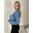 Bunda riflová jeans dámska MOON (S-2xl) MOON GIRL MOG26GY1158/DU M modrá