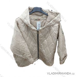 Bunda šusťáková s kapucňou dlhý rukáv dámska (S/M/L ONE SIZE) TALIANSKA MÓDA IMSM26102