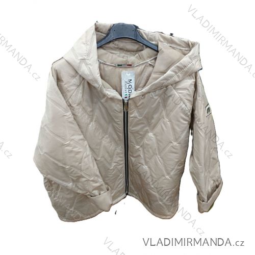 Bunda šusťáková s kapucňou dlhý rukáv dámska (S/M/L ONE SIZE) TALIANSKA MÓDA IMSM26102