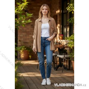 Košeľa predĺžená mušelínová 3/4 dlhý rukáv dámska nadrozmer (46/48/50 ONE SIZE) TALIANSKA MÓDA IMD26023