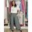 Nohavice volnočasové s opaskom dámske Anna (S/M/L ONE SIZE) TALIANSKA MÓDA IMSM261119/DR S/M/L béžová