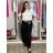 Nohavice oversize s opaskom dámske (S/M/L ONE SIZE) TALIANSKA MÓDA IMSM26097/DUR S/M/L čierna