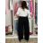 Nohavice oversize s opaskom dámske (S/M/L ONE SIZE) TALIANSKA MÓDA IMSM26097/DUR S/M/L čierna