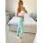 Nohavice strecové dlhé dámske (S/M/L ONE SIZE) TALIANSKA MÓDA IMPLI248115/DUR světle zelená S/M/L