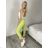 Nohavice strecové dlhé dámske (S/M/L ONE SIZE) TALIANSKA MÓDA IMPLI248115/DUR světle zelená S/M/L