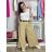 Nohavice elegantní dlhé s opaskom dámske BEATA (S/M/L ONE SIZE) TALIANSKA MÓDA IMWHA261112/DU S/M/L béžová