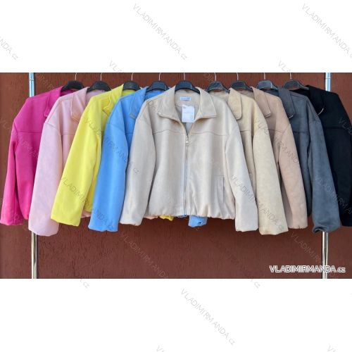 Bunda koženková dlhý rukáv dámska (S/M/L ONE SIZE) TALIANSKA MÓDA IMC26042