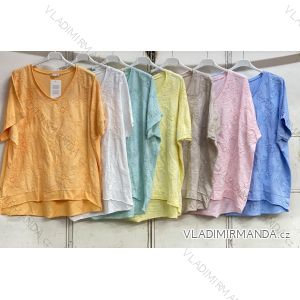 Tričko krátky rukáv dámske nadrozmer (54/56/58 ONE SIZE) TALIANSKA MÓDA IMC26047