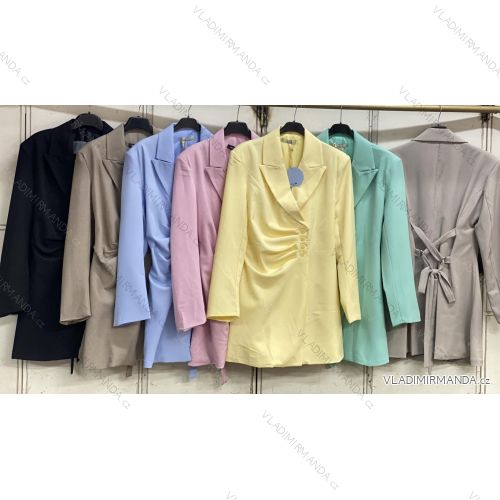 Sako predĺžené elegantný dlhý rukáv dámske nadrozmer (44/46/48 ONE SIZE) TALIANSKA MÓDA IMC26051