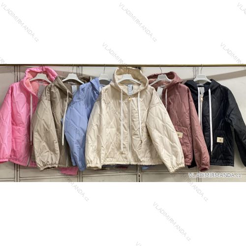 Bunda slabá šusťáková oversize s kapucňou dlhý rukáv dámska (S/M/L ONE SIZE) TALIANSKA MÓDA IMC26057