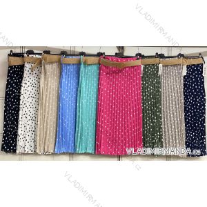 Sukňa dlhá skladaná bodka s opaskom dámska (S/M/L ONE SIZE) TALIANSKA MÓDA IMC26059