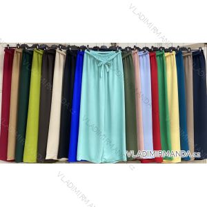 Kalhoty dlouhé letní dámské nadrozměr (42/44/46 ONE SIZE) ITALSKÁ MÓDA IMC26061