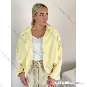 Bunda krátka oversize dlhý rukáv dámska (S/M/L ONE SIZE) TALIANSKA MÓDA IMWGS26001/DR