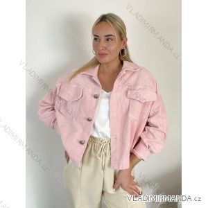 Bunda krátka oversize dlhý rukáv dámska (S/M/L ONE SIZE) TALIANSKA MÓDA IMWCA26002/DR