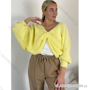 Sveter pletený dlhý rukáv dámsky (S/M/L ONE SIZE) TALIANSKA MÓDA IMWKR26001/DU
