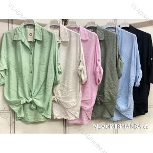 Košeľa predĺžená 3/4 dlhý rukáv dámska nadrozmer (48/50/52 ONE SIZE) TALIANSKA MÓDA IMC26063