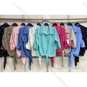 Košeľa krátka bodka 3/4 dlhý rukáv dámska nadrozmer (44/46/48 ONE SIZE) TALIANSKA MÓDA IMC26065