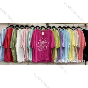 Tričko krátky rukáv dámske nadrozmer (54/56/58 ONE SIZE) TALIANSKA MÓDA IMC26067