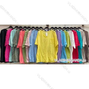 Tričko krátky rukáv dámske nadrozmer (52/54/56 ONE SIZE) TALIANSKA MÓDA IMC26068