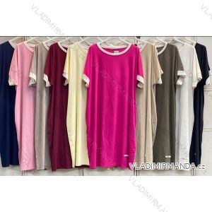 Šaty letné krátky rukáv dámske nadrozmer (48/50/52 ONE SIZE) TALIANSKA MÓDA IMC26073
