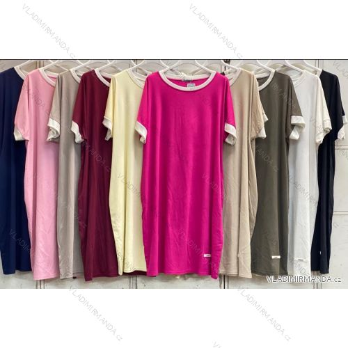 Šaty letné krátky rukáv dámske nadrozmer (48/50/52 ONE SIZE) TALIANSKA MÓDA IMC26073